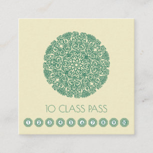 Tarjeta De Fidelización Flor verde Mandala Yoga