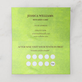 Tarjeta De Fidelización Flores amarillas en un abstracto monograma verde