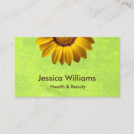 Tarjeta De Fidelización Flores amarillas en un abstracto monograma verde