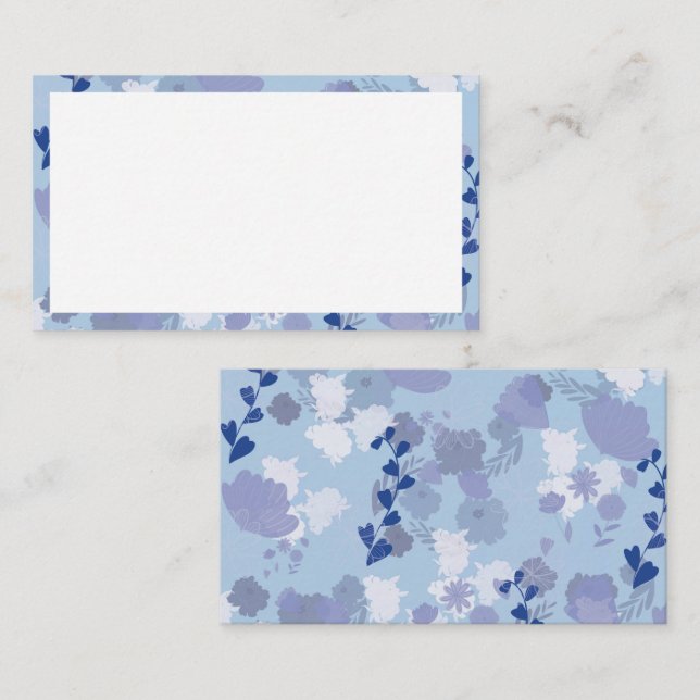 Tarjeta De Fidelización Flores azules (Anverso / Reverso)