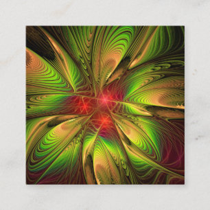 Tarjeta De Fidelización Flores de fantasía fractal blandas y tendientes