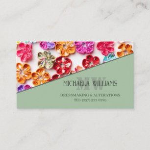 Tarjeta De Fidelización Flores de tela de coser hechas a mano de primavera