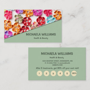 Tarjeta De Fidelización Flores de tela de coser hechas a mano de primavera