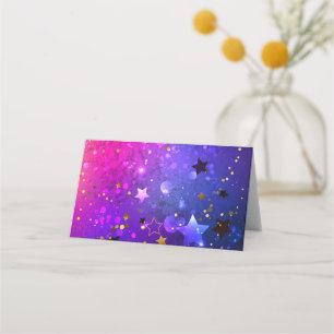 Tarjeta De Fidelización Fondo azul rosa brillante