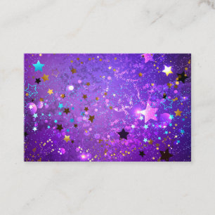 Tarjeta De Fidelización Fondo de Relieve metalizado púrpura con estrellas