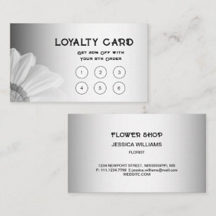 Tarjeta De Fidelización Fondo gris borroso flor Gerbera borrosa