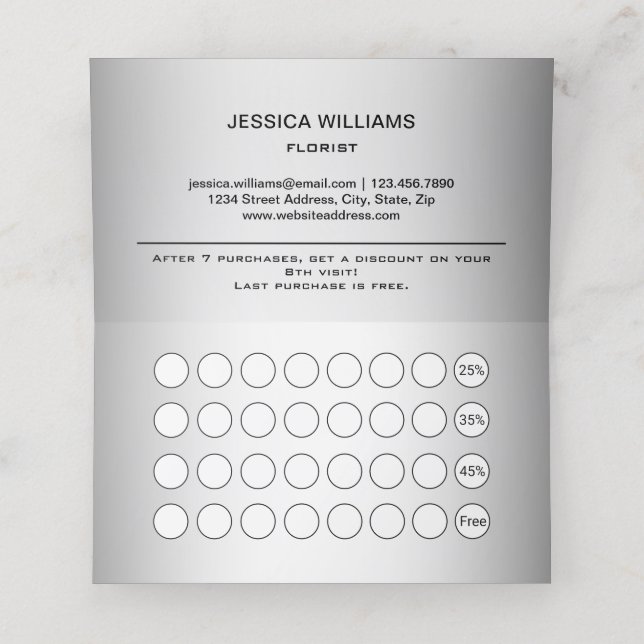 Tarjeta De Fidelización Fondo gris borroso flor Gerbera borrosa (Interior desplegado)