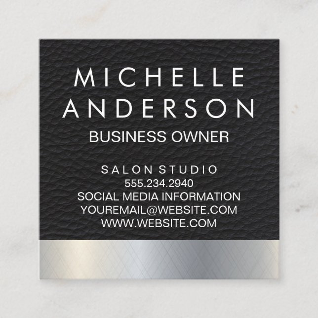 Tarjeta De Fidelización Fondo metálico de cuero (Anverso)