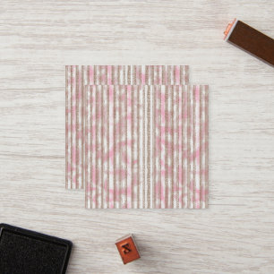 Tarjeta De Fidelización fondo rayado rosa y blanco