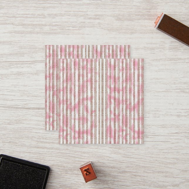 Tarjeta De Fidelización fondo rayado rosa y blanco (Anverso/Reverso In Situ)