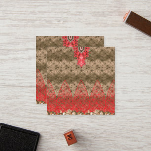 Tarjeta De Fidelización fondo rojo y marrón con borde rojo