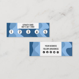 Tarjeta De Fidelización Formas de onda azul Moda de iconos sociales hechos