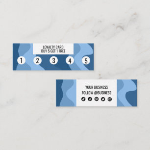Tarjeta De Fidelización Formas de onda azul Moda de iconos sociales hechos