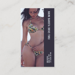 Tarjeta De Fidelización Foto Floral Bikini Barista Café de doble número