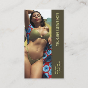 Tarjeta De Fidelización Foto Olive Bikini Barista Café de doble número
