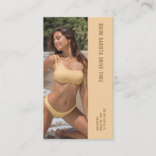 Tarjeta De Fidelización Foto Playa Bikini Barista Café de doble número
