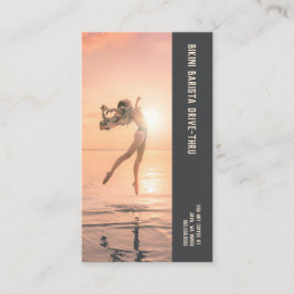 Tarjeta De Fidelización Foto Salto Bikini Barista Café de doble número