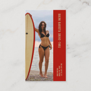 Tarjeta De Fidelización Foto Surf Bikini Barista Café de doble número