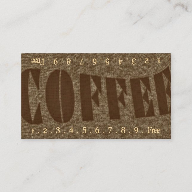 Tarjeta De Fidelización Foto vieja del saco del café de la arpillera - (Anverso)