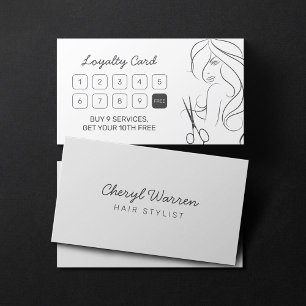 Tarjeta De Fidelización Fotografía de Estilista Moderno y Elegante en Blan