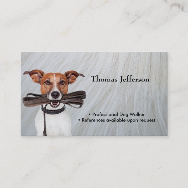 Tarjeta De Fidelización Funny Dog Walker Business Card (Anverso)
