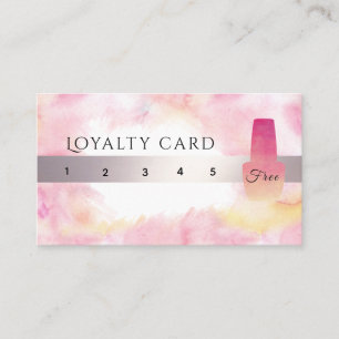 Tarjeta De Fidelización Gentle Watercolor de color negro rosa elegante esm