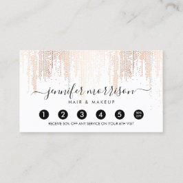 Tarjeta De Fidelización Glam Script Rosa Oro Confetti Loyalty