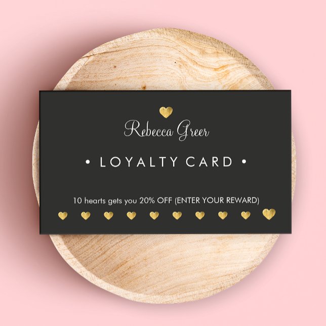 Tarjeta De Fidelización Gold Heart 10 Punch Salon Customer Loyalty Card 2 (Subido por el creador)