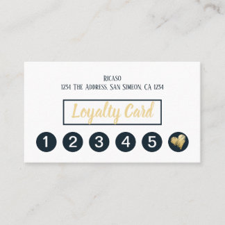 Tarjeta De Fidelización Gold Heart 6Nombramiento personalizado