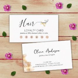 Tarjeta De Fidelización Gold Scissors Hairstylist Hairdresser Salón De Bel