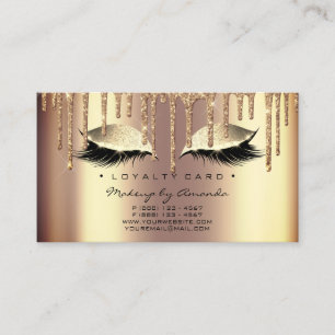 Tarjeta De Fidelización Goteos del oro de la sepia del latigazo del salón