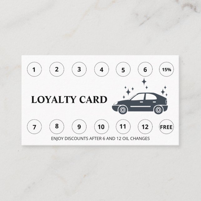 Tarjeta De Fidelización *~* Gracias por lavar el coche simple QR Rewards L (Anverso)