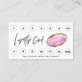 Tarjeta De Fidelización *~* Gracias por recompensas QR LOGO belleza labios