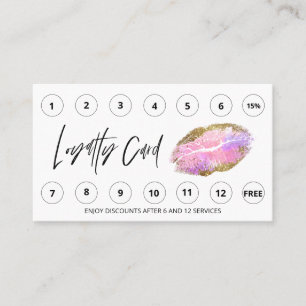 Tarjeta De Fidelización *~* Gracias por recompensas QR LOGO belleza labios