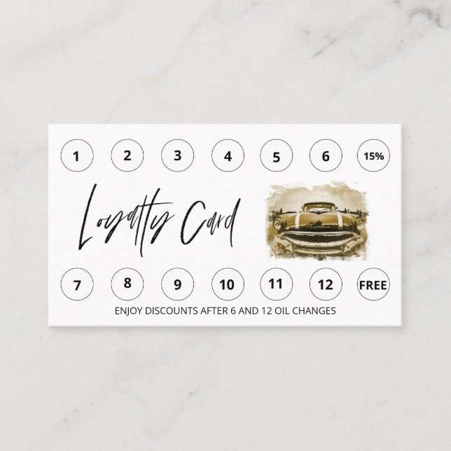 Tarjeta De Fidelización *~* Gracias por recompensas QR Lube Car Wash LOGO  (Anverso)