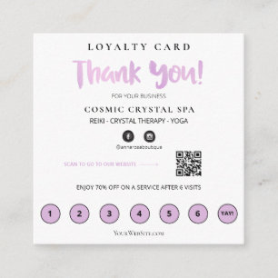 Tarjeta De Fidelización *~* Gracias QR Rewards Pink Hearts Black