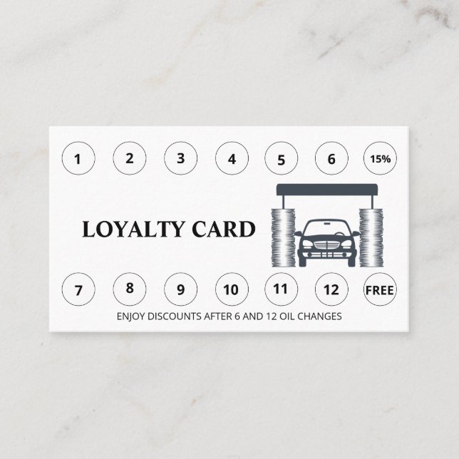 Tarjeta De Fidelización *~* Gracias recompensas QR Car Wash LOGO Simple (Anverso)