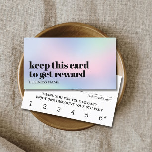 Tarjeta De Fidelización Gradiente Azul Rosa Pastel Moderno Belleza Salón A