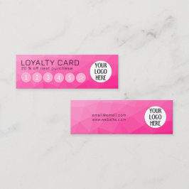 Tarjeta De Fidelización Gradiente de rosa caliente Malla geométrica Logoti