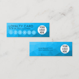Tarjeta De Fidelización Gradiente Geométrico Malla Cian Azul Logo Personal