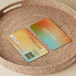 Tarjeta De Fidelización Gradiente holográfico estético Código Qr moderno