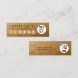 Tarjeta De Fidelización Gradiente marrón Patrón de malla geométrica Logoti