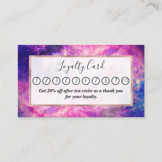 Tarjeta De Fidelización Gradiente nocturno oscuro Galaxia Zodiac Starry S (Anverso)