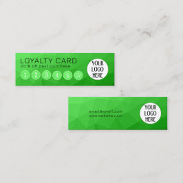 Tarjeta De Fidelización Gradiente verde claro Malla geométrica Logotipo pe