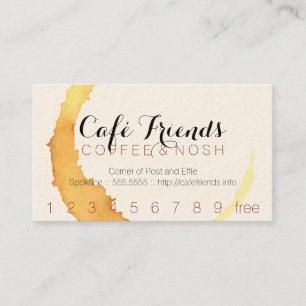Tarjeta De Fidelización Gráfico de Círculo de Manchas de Café Artístico