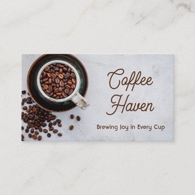 Tarjeta De Fidelización Grano de café en taza (Anverso)