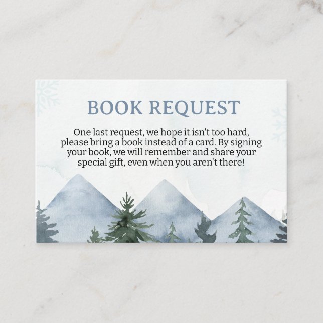 Tarjeta De Fidelización Grey Wilderness Baby Shower Book Request Insert (Anverso)