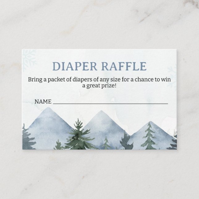 Tarjeta De Fidelización Grey Wilderness Baby Shower Diaper Raffle Insert (Anverso)