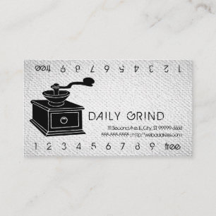 Tarjeta De Fidelización Grinder el café/punzón de la lealtad con aspecto