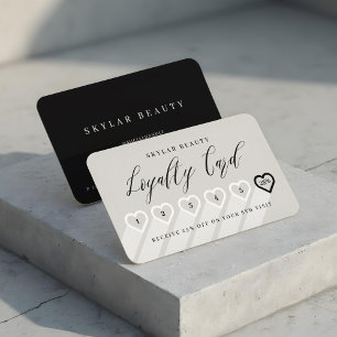 Tarjeta De Fidelización Gris de piedra y negro Estilismo amor al corazón m